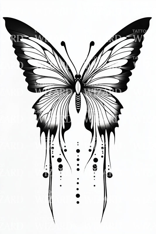 Ornate Monarch Butterfly Tattoo Design