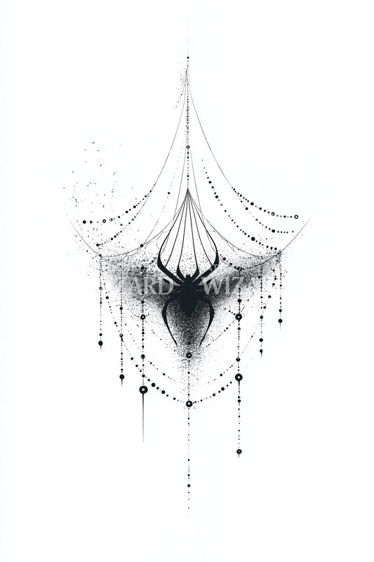 Dessin de tatouage toile d'araignée ornée