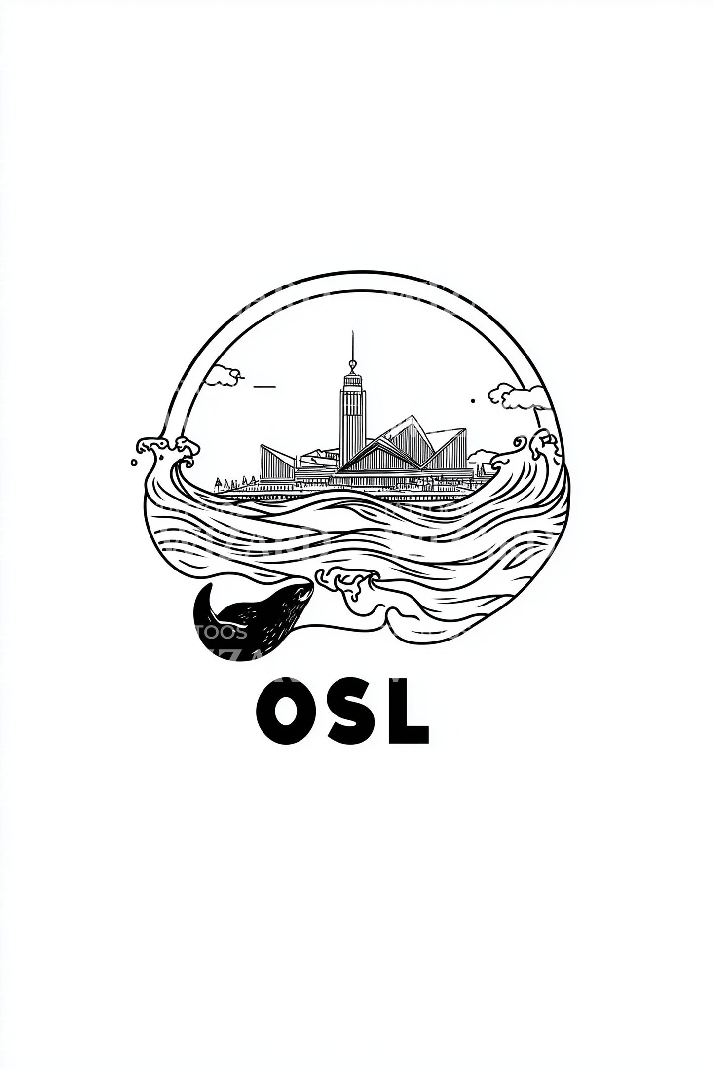 Oslo OSL Seaside Tattoo Design