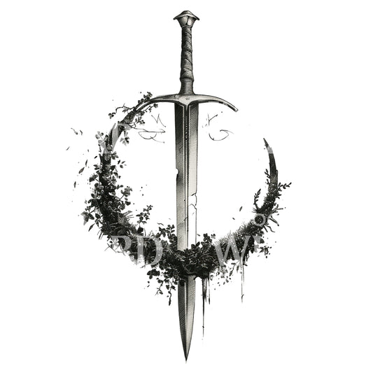 Excalibur Sword Tattoo Design