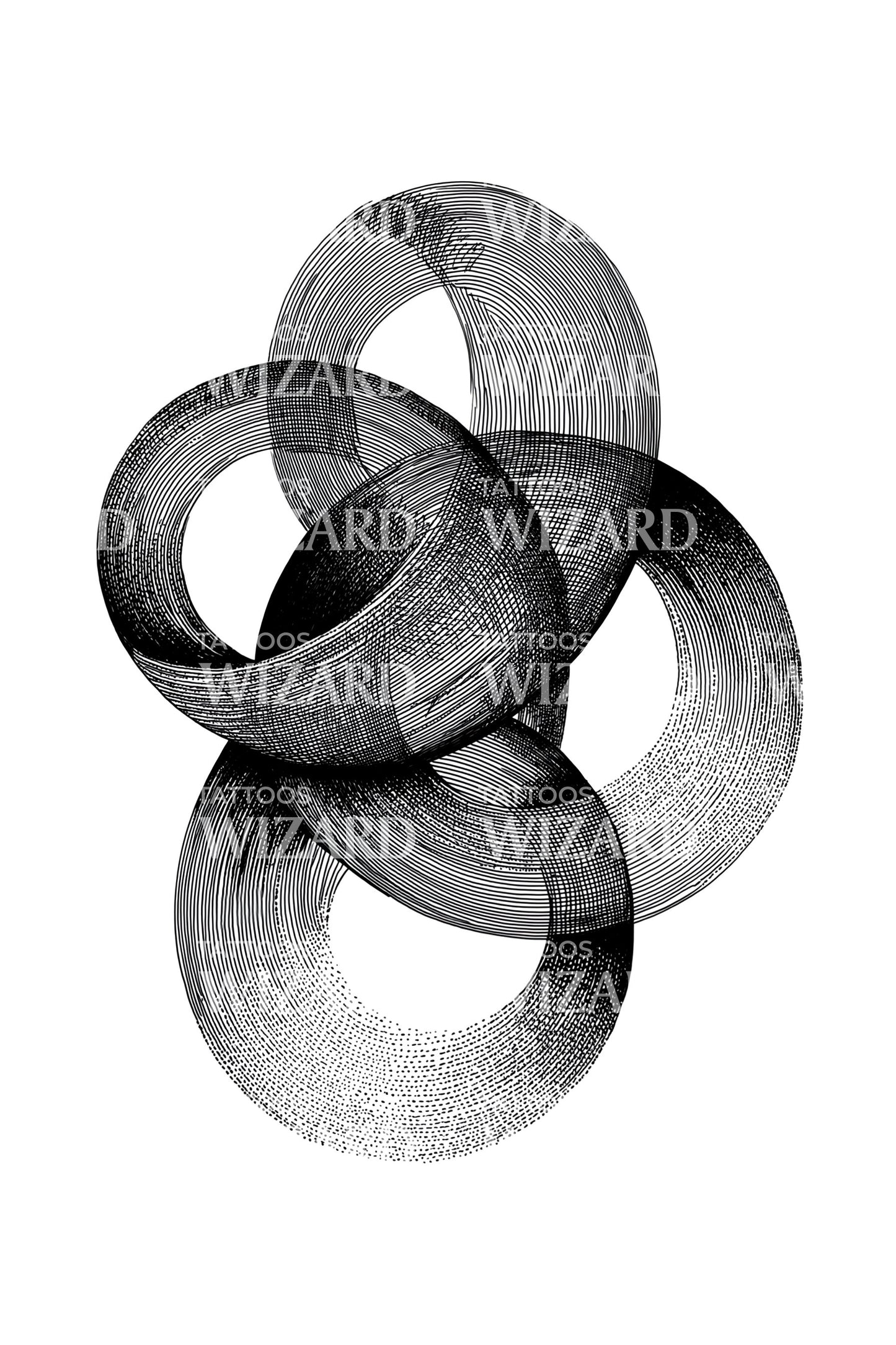 Overlapping Rings Geometry Tattoo Illustration