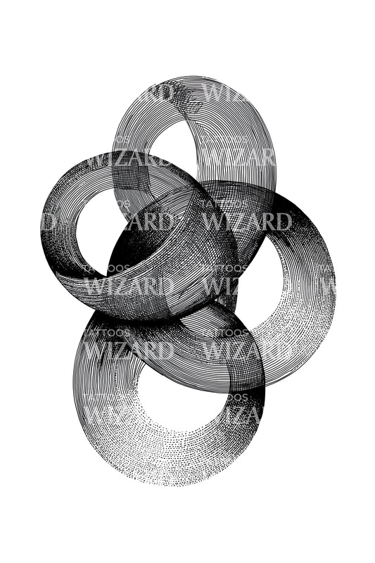 Overlapping Rings Geometry Tattoo Illustration