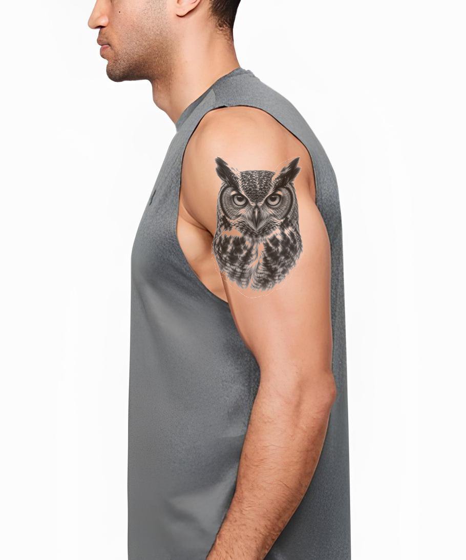Owl Portrait Tattoo Design