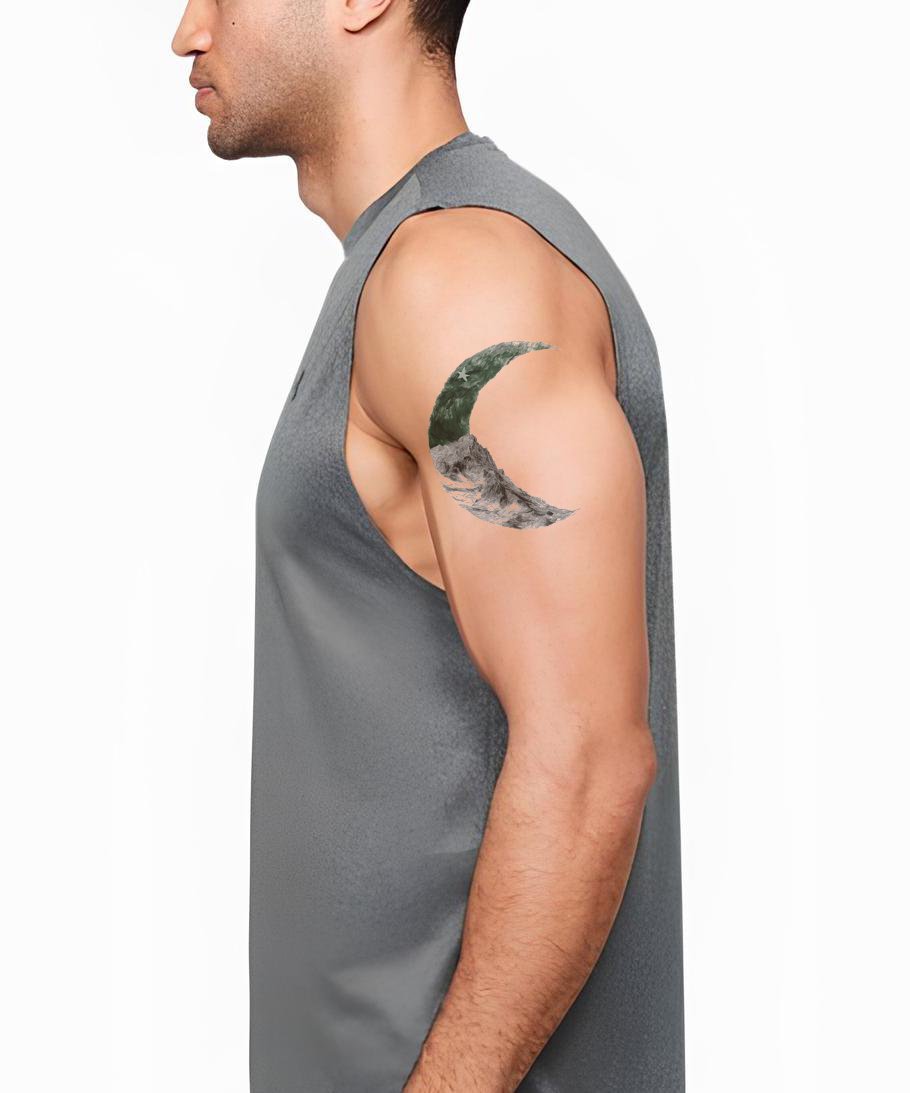 Pakistan Crescent Moon Tattoo Design