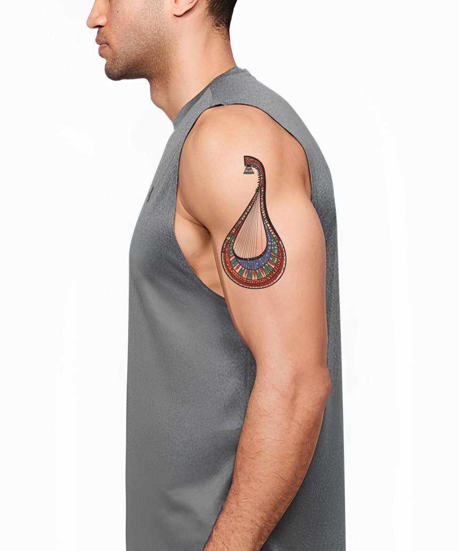 Palestine Ornate Oud Tattoo Illustration