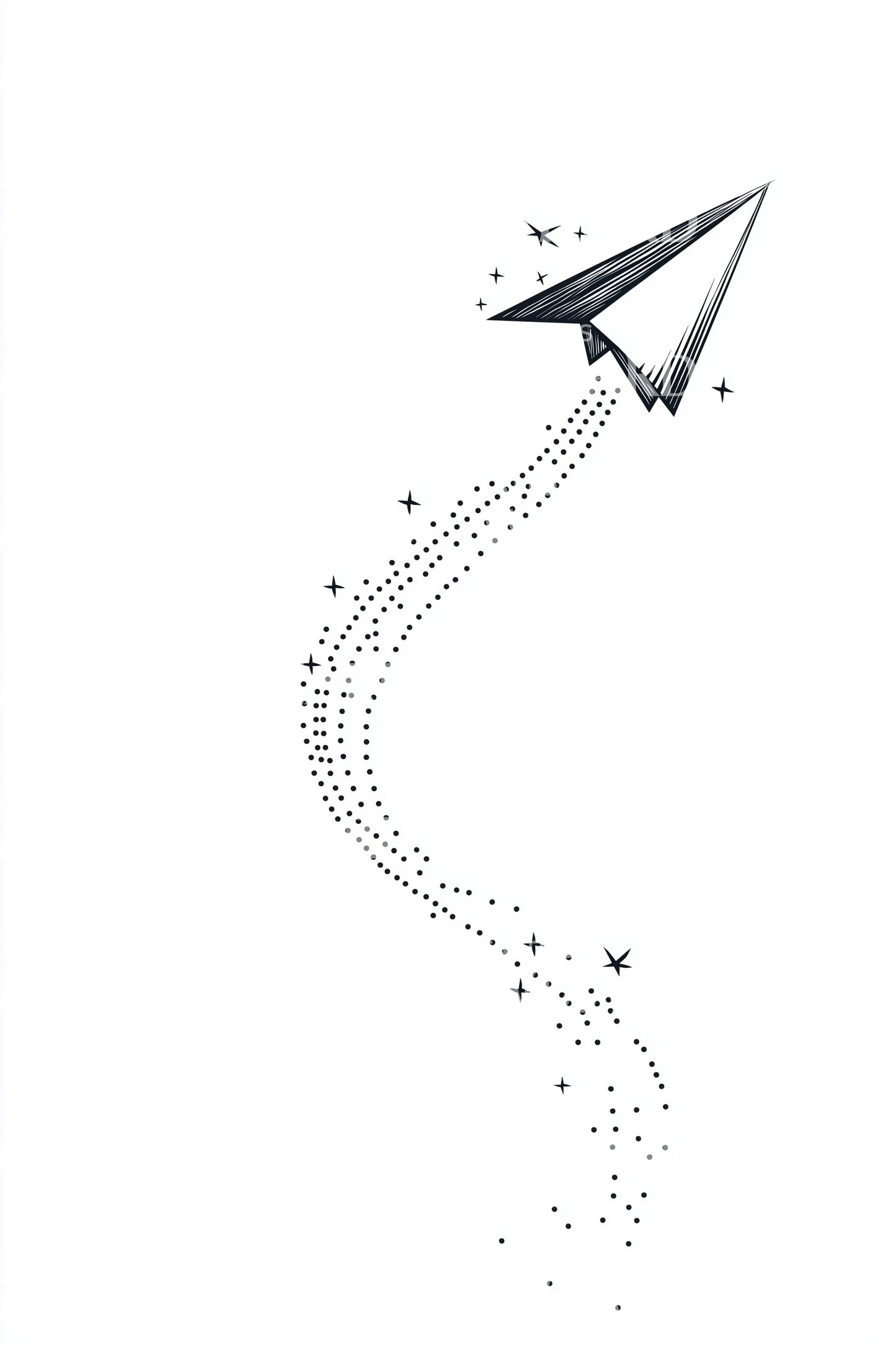 Paper Airplane Trail Tattoo Design