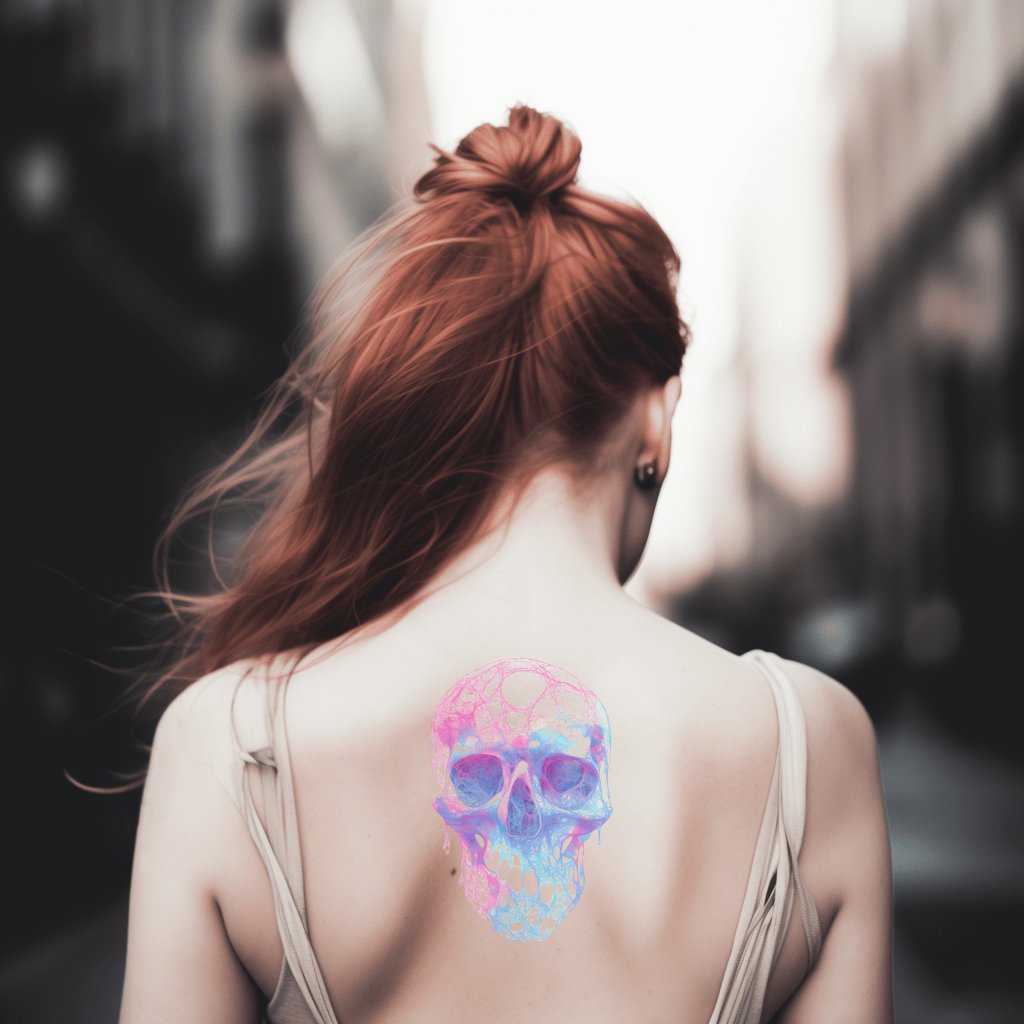 Pastell Spektrum Totenkopf Tattoo Design