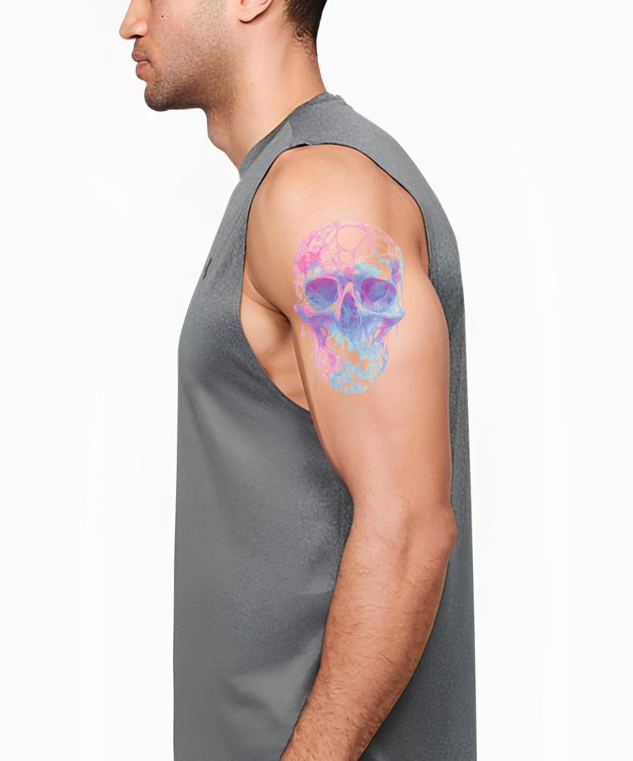 Pastell Spektrum Totenkopf Tattoo Design