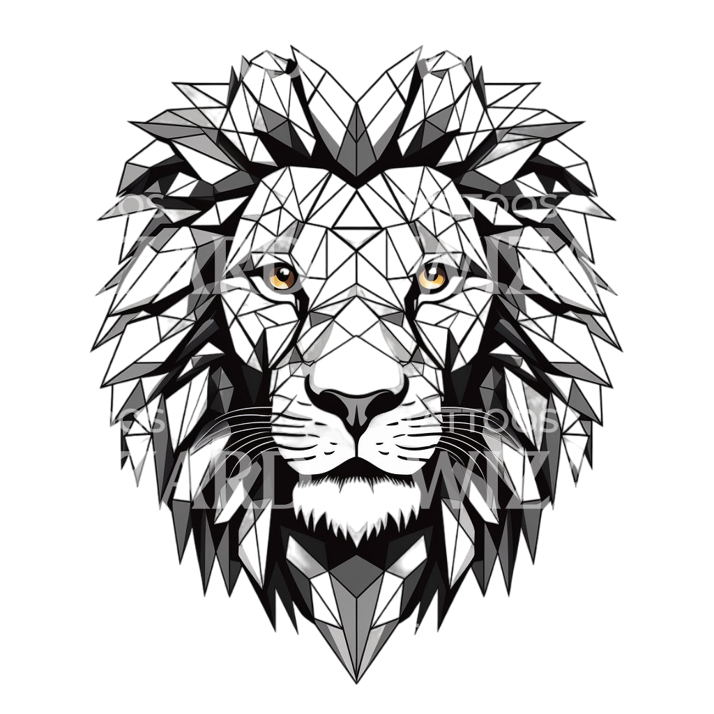 geometric lion face