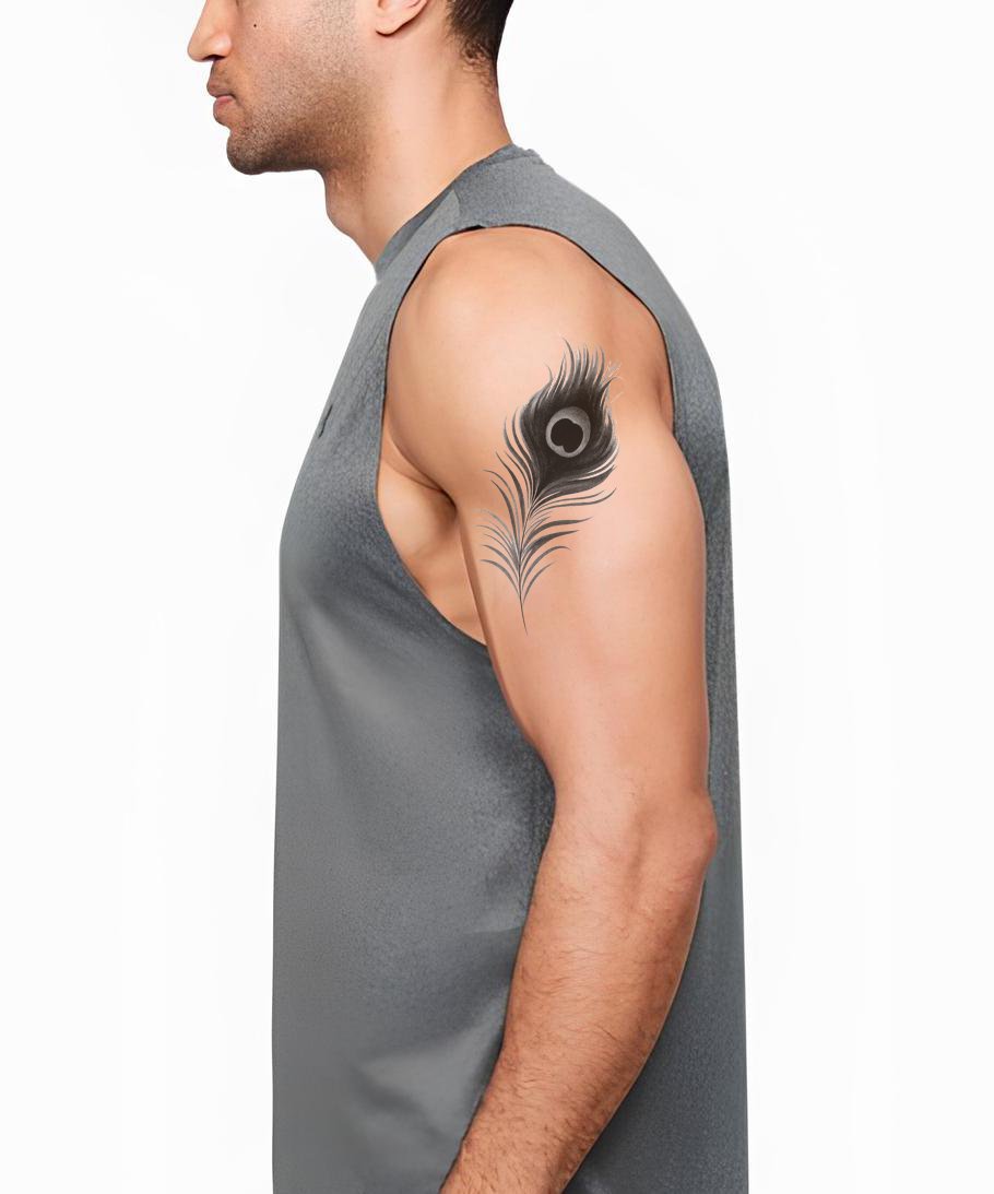 Dark Peacock Feather Tattoo Design