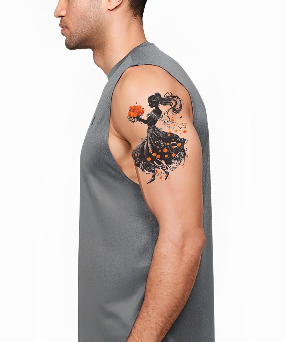 Gypsy Petal Swirl Tattoo Illustration