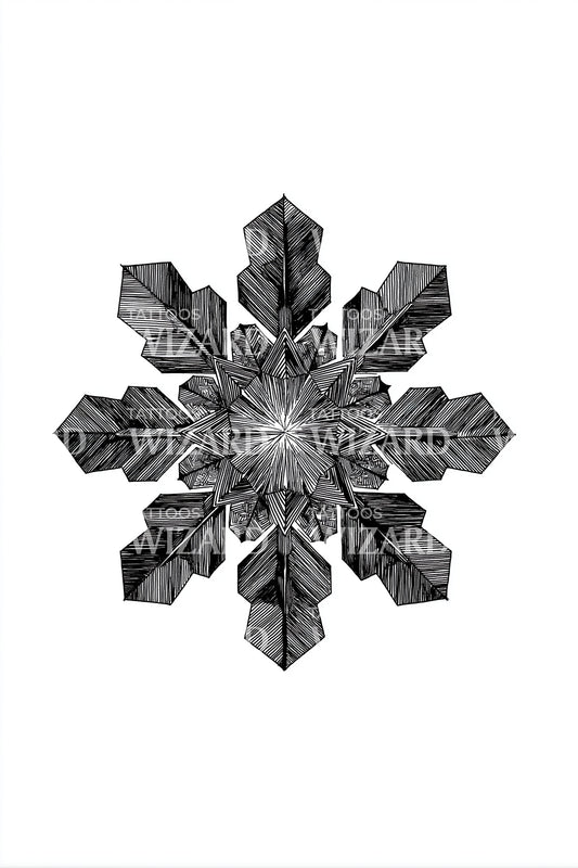 Petaled Snowflake Mandala Tattoo Idea