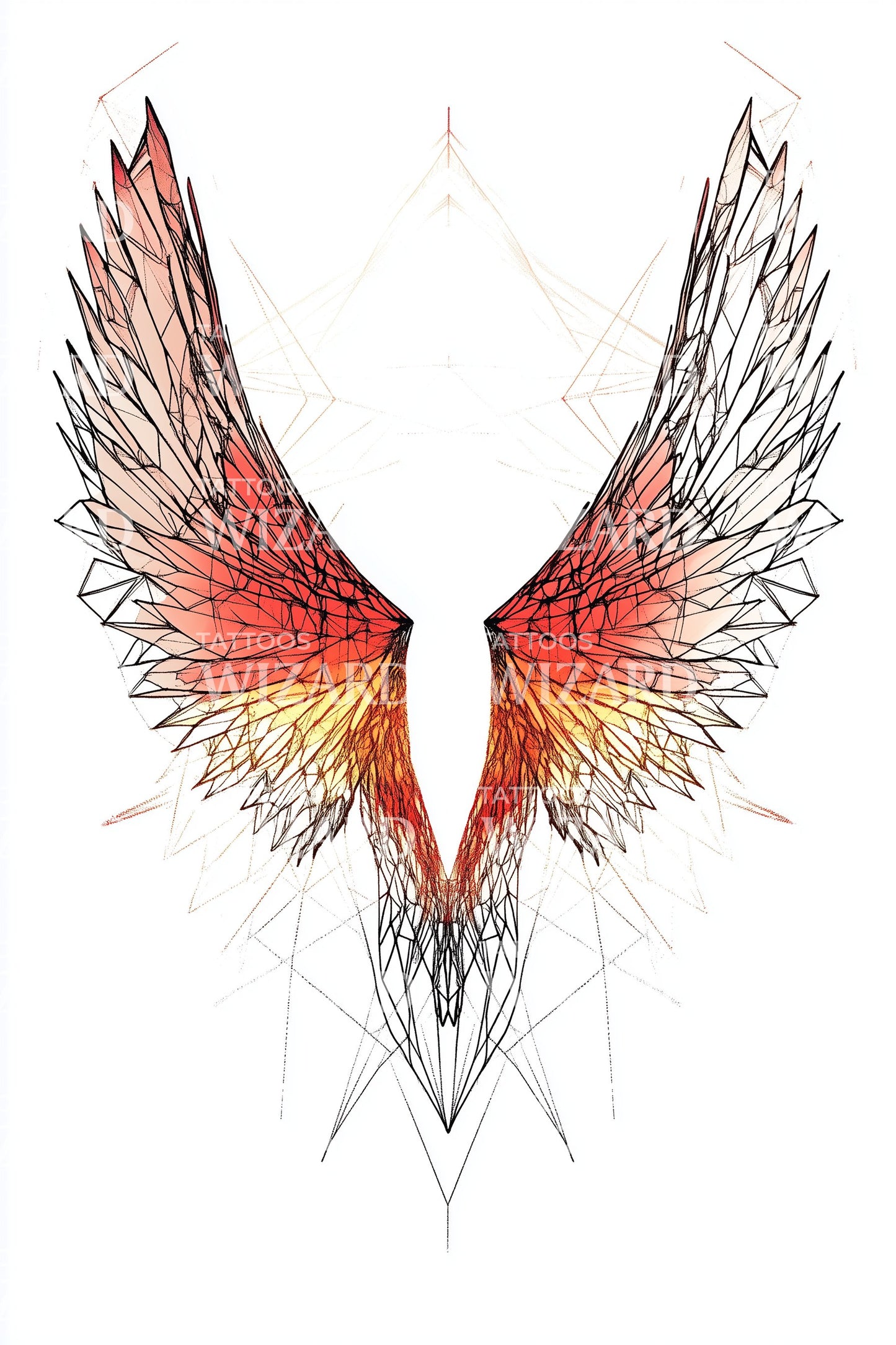Phoenix Fire Wings Tattoo Design