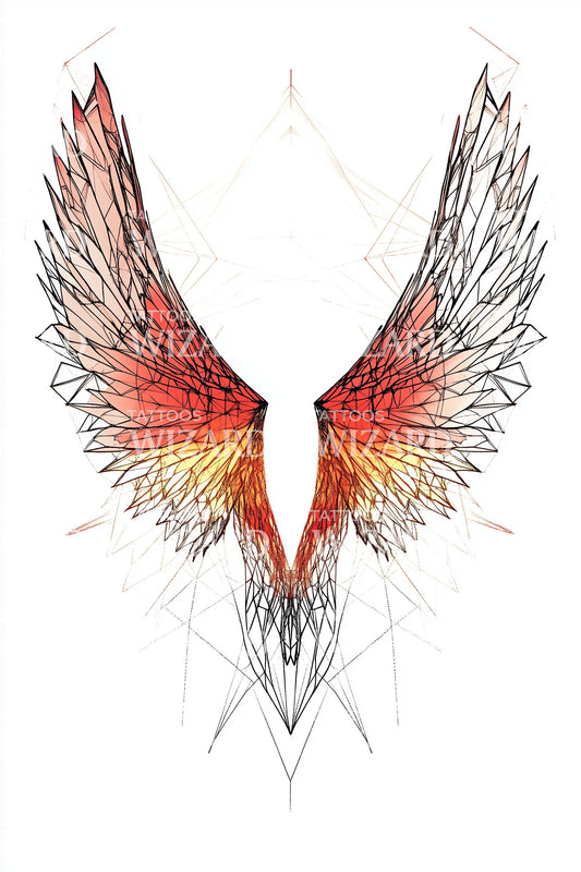 Phoenix Fire Wings Tattoo Design