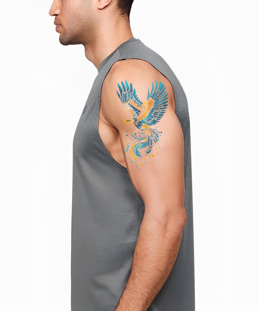 Design de Tatuagem Fênix Ucraniana da Liberdade