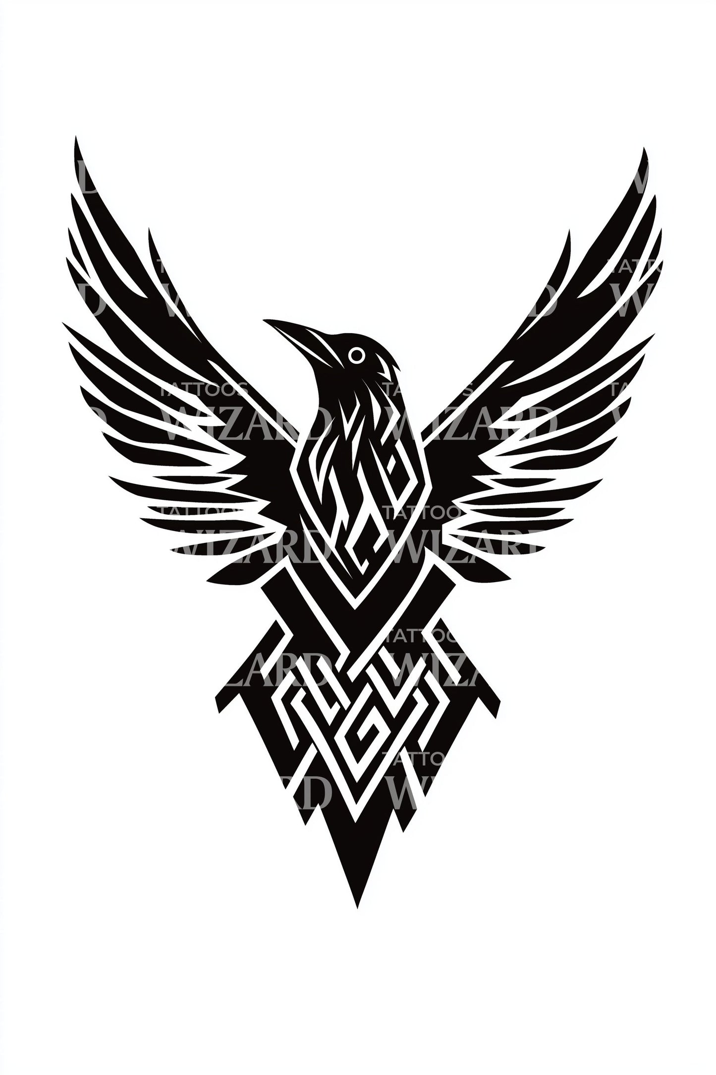 Design Tatuaggio Emblema Fenice che Rinasce