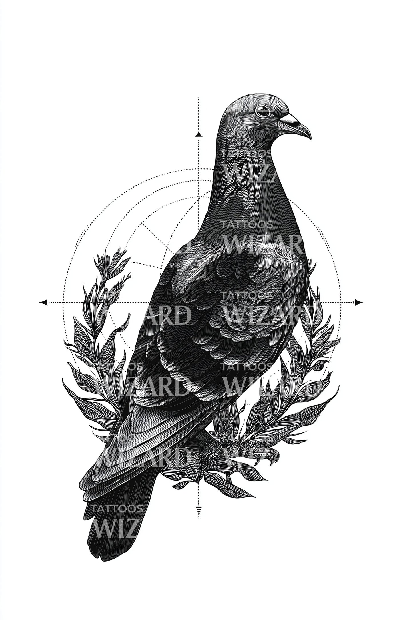 Pigeon Laurel Tattoo Idea