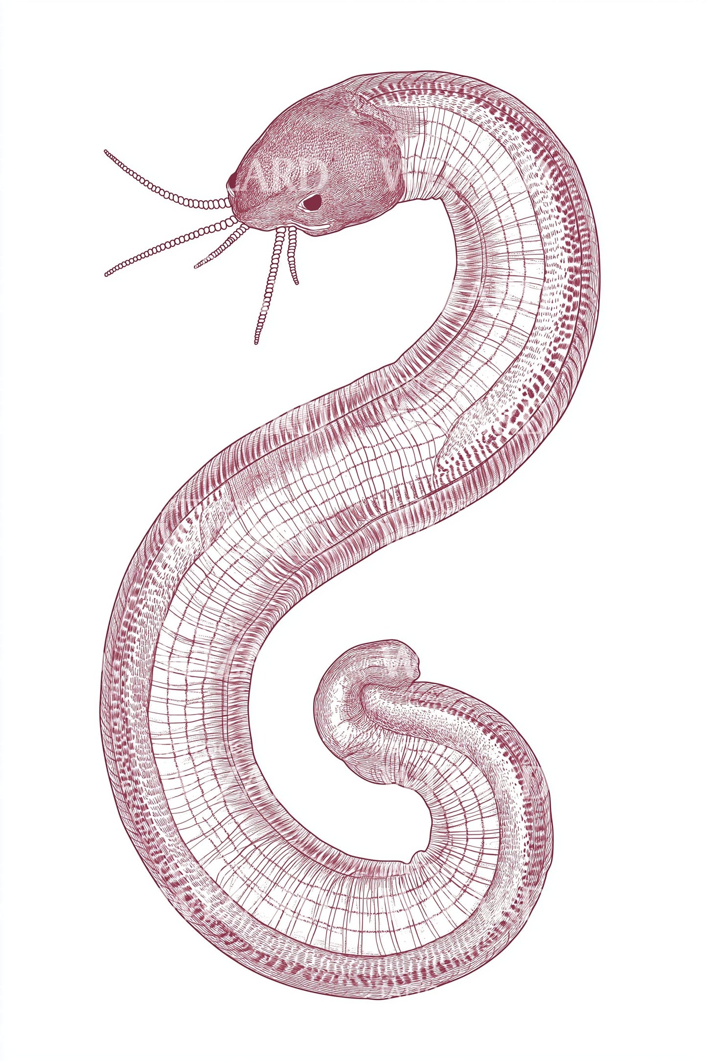 Pink Ribbon Worm Tattoo Design