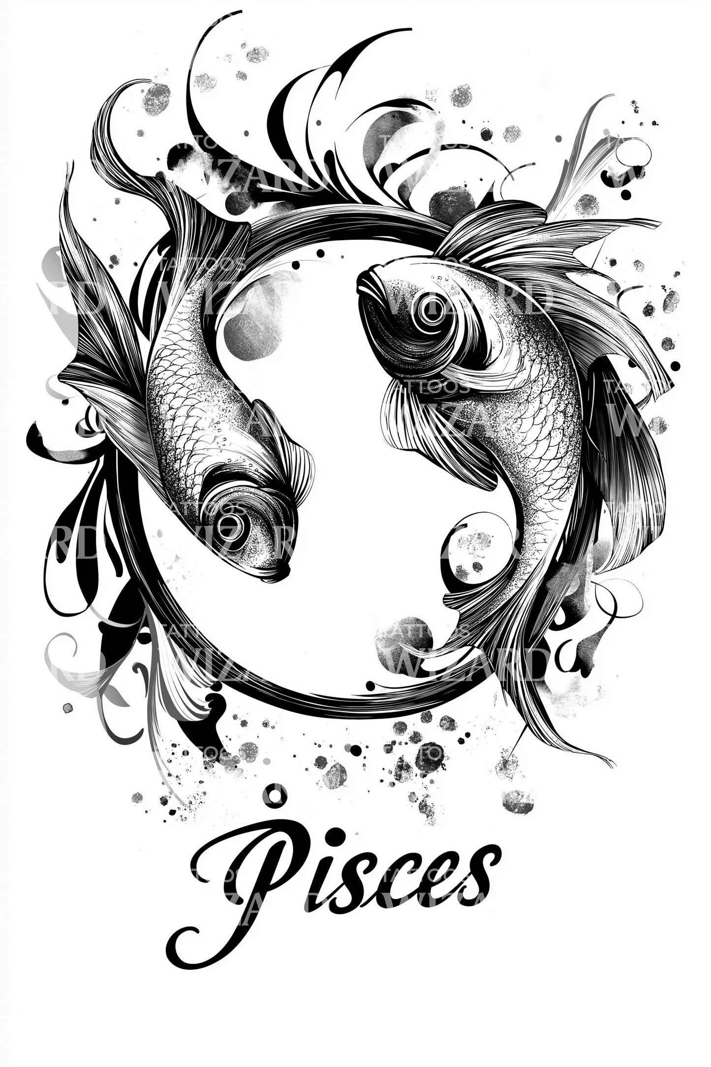 Pisces Twin Fish Tattoo Design