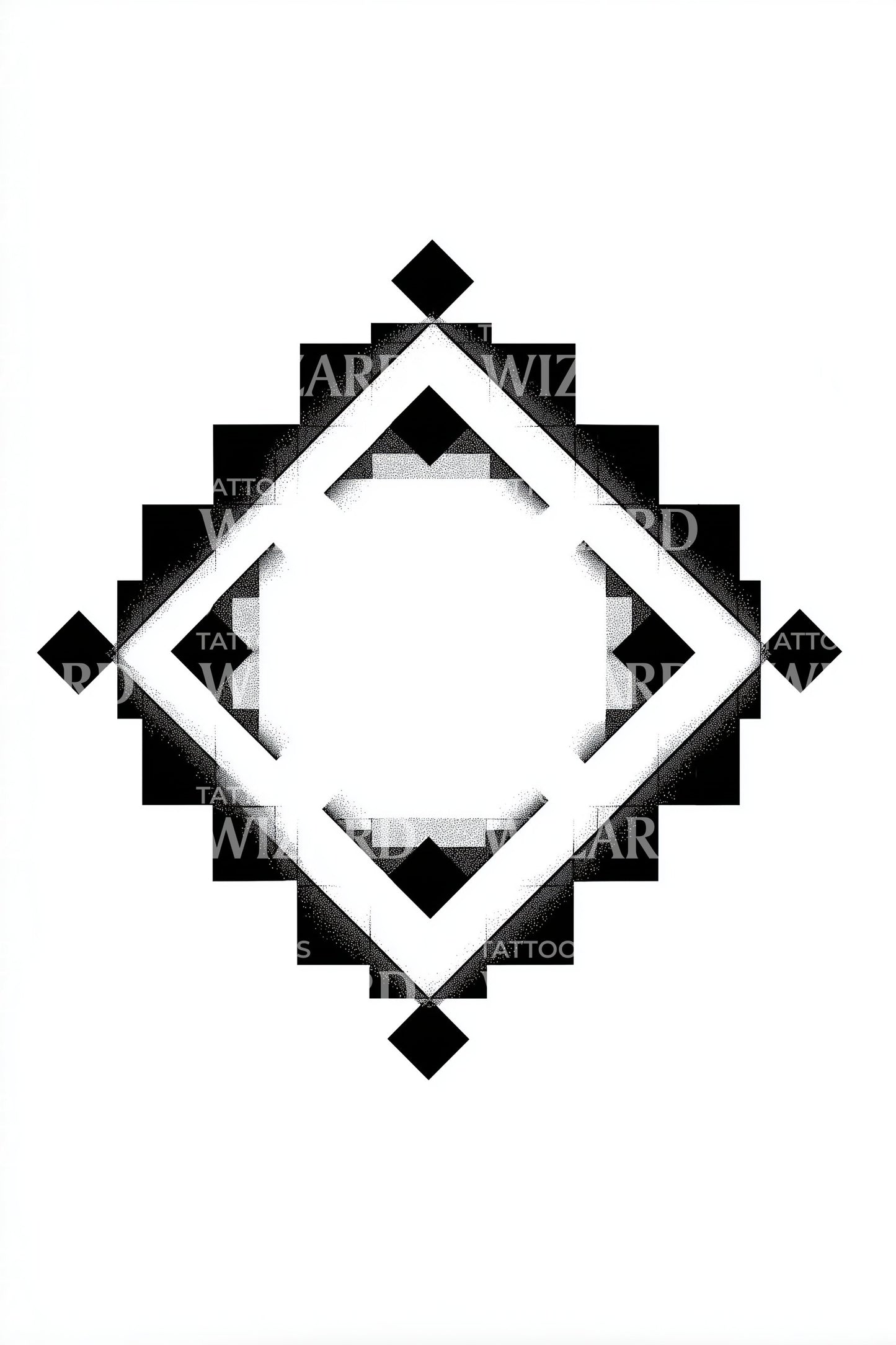 Pixel Diamond Pattern Tattoo Design