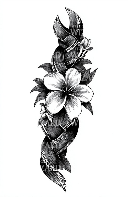 Design del tatuaggio bracciale tribale Plumeria