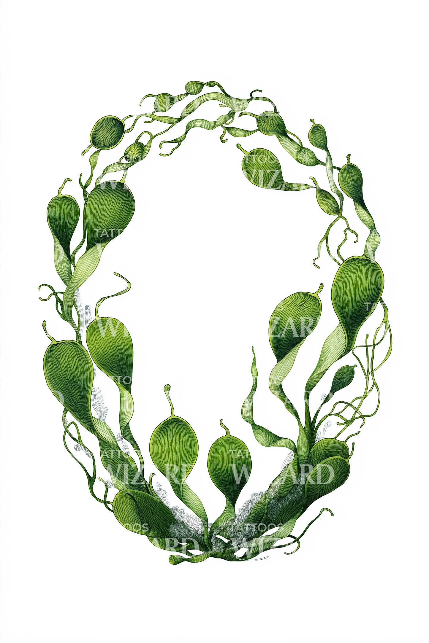 Pod Wreath Tattoo Design