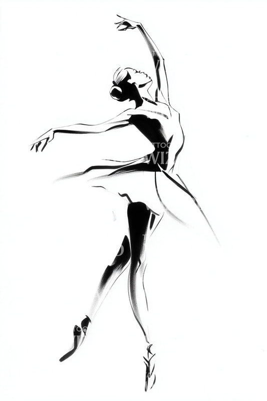 Poised Ballet Dancer Tattoo Idea