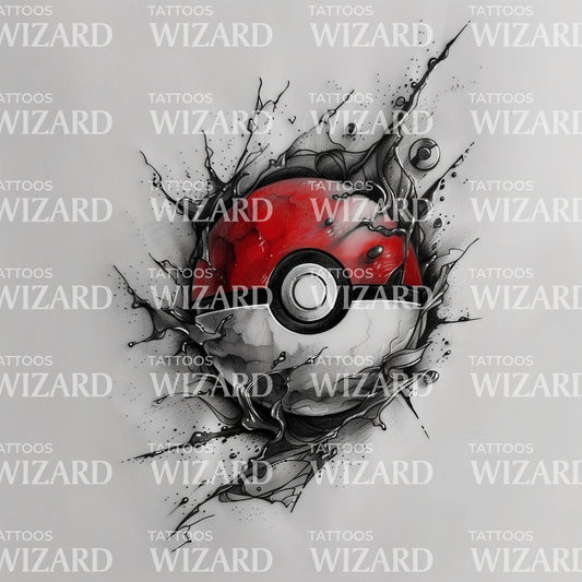 Pokeball Dark Energy Launch Tattoo Idea