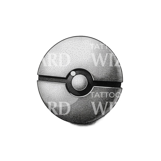 Pokemon Caught in Pokeball Dotwork Tattoo Idea