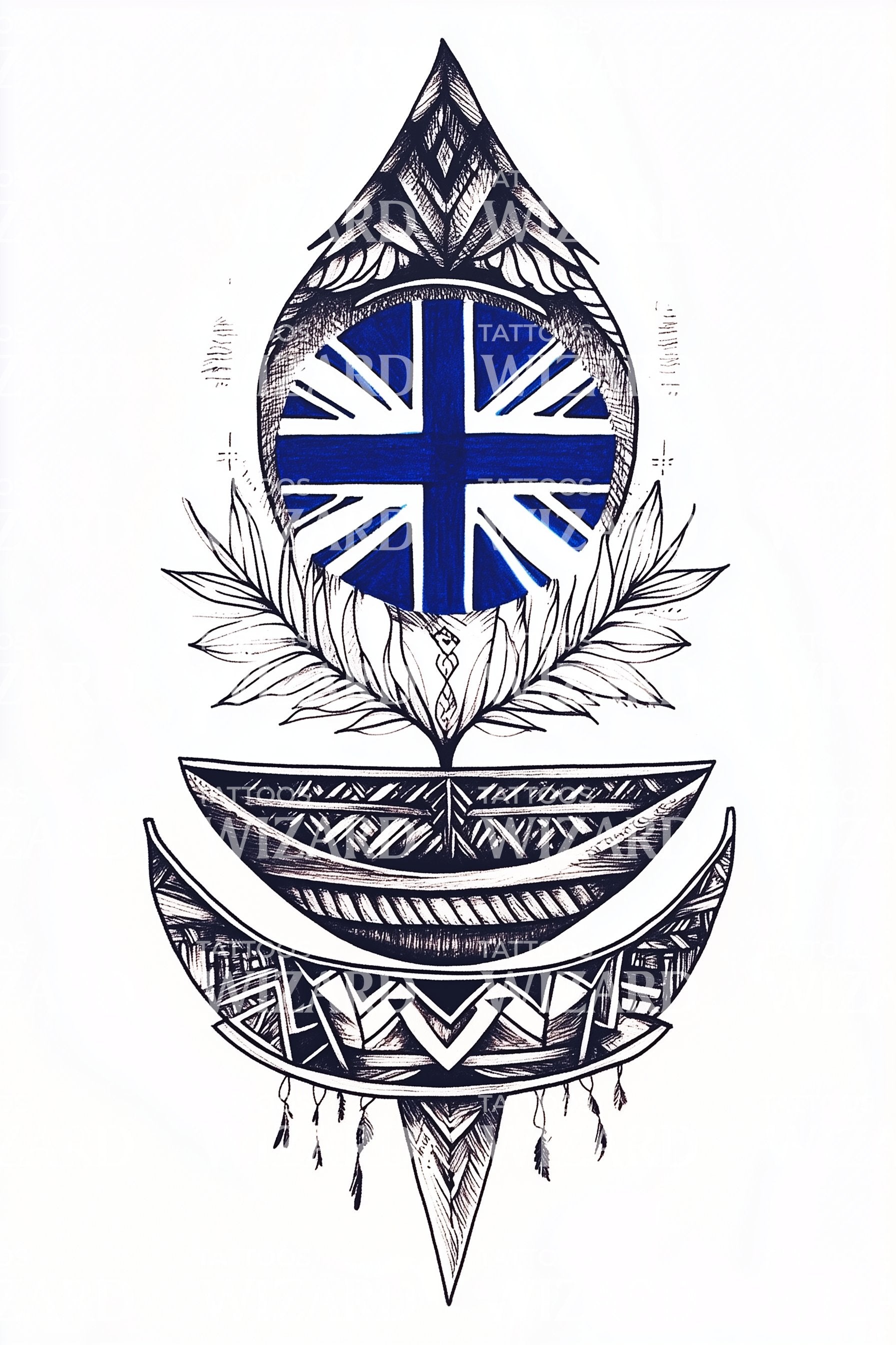 Polynesian Union Jack Tattoo Design Tattoos Wizard Designs polynesian-union-jack-tattoo-design-tattoos-wizard-designs