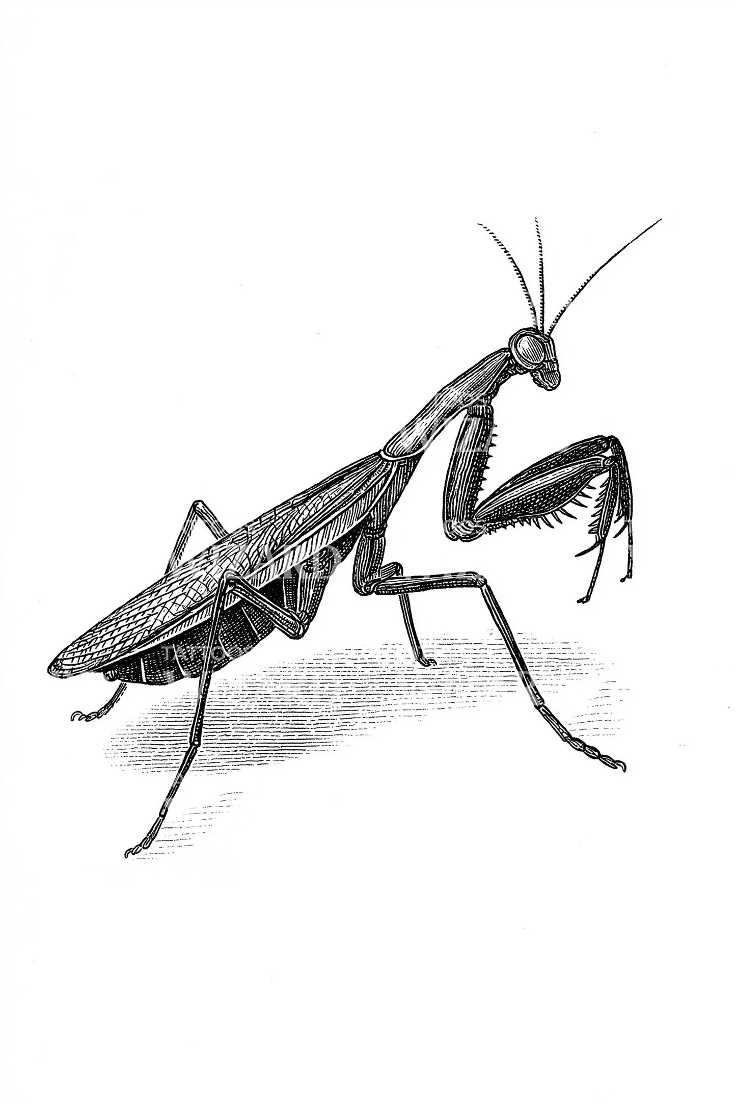 Praying Mantis Sketch Tattoo Idea