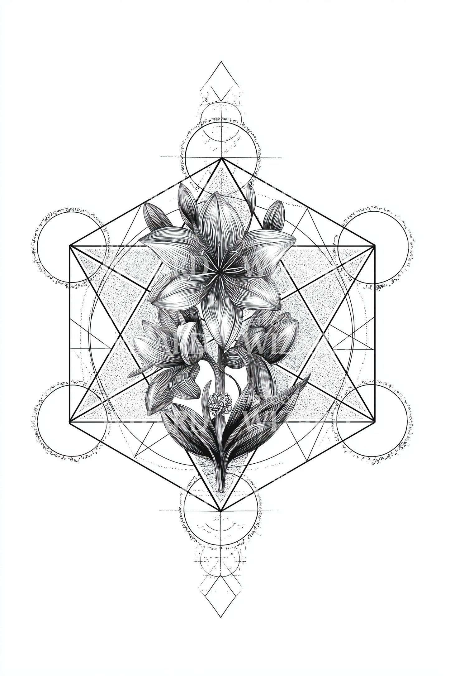 Design Tatuaggio Stella Esagonale Prisma