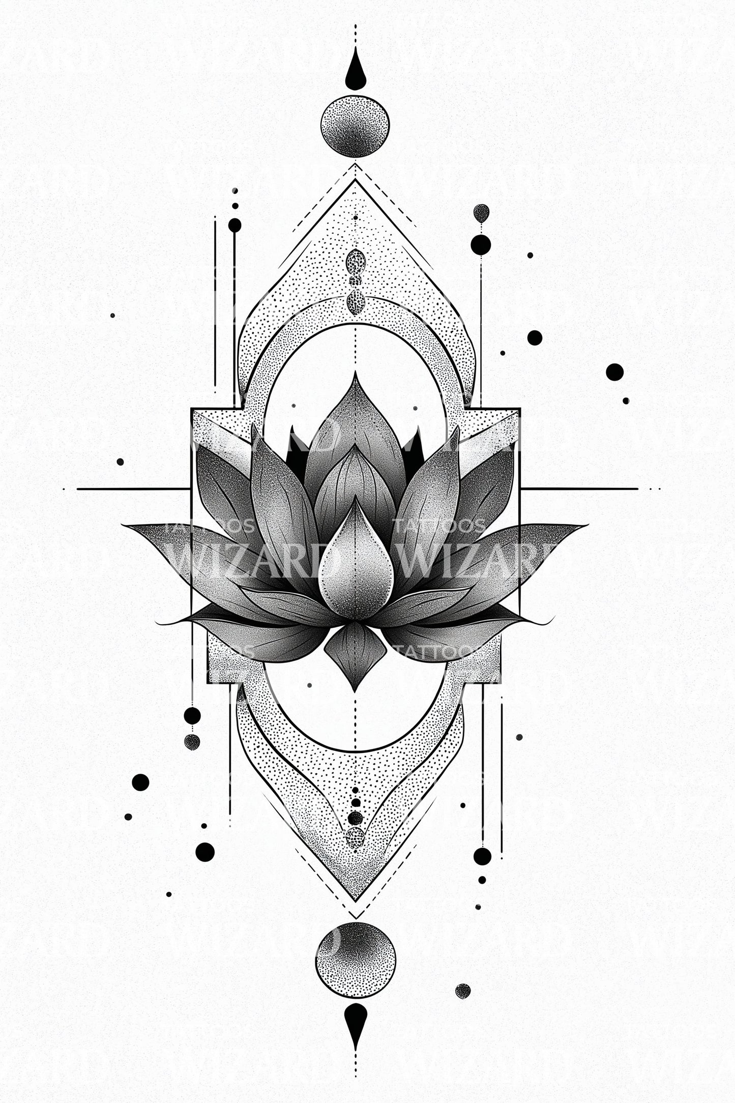 Design Tatuaggio Matrice Loto Prisma