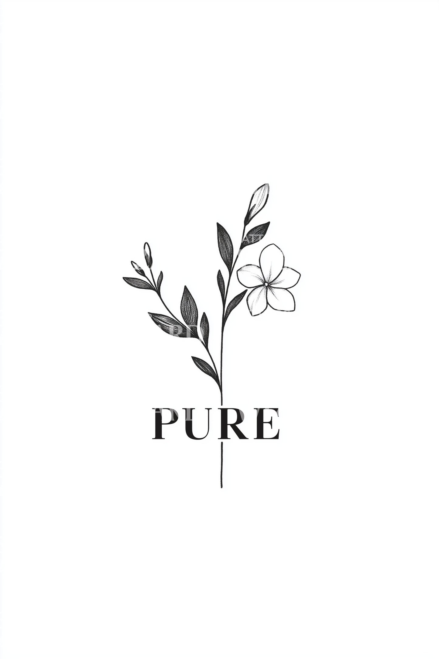 Idea di tatuaggio minimalista al gelsomino puro