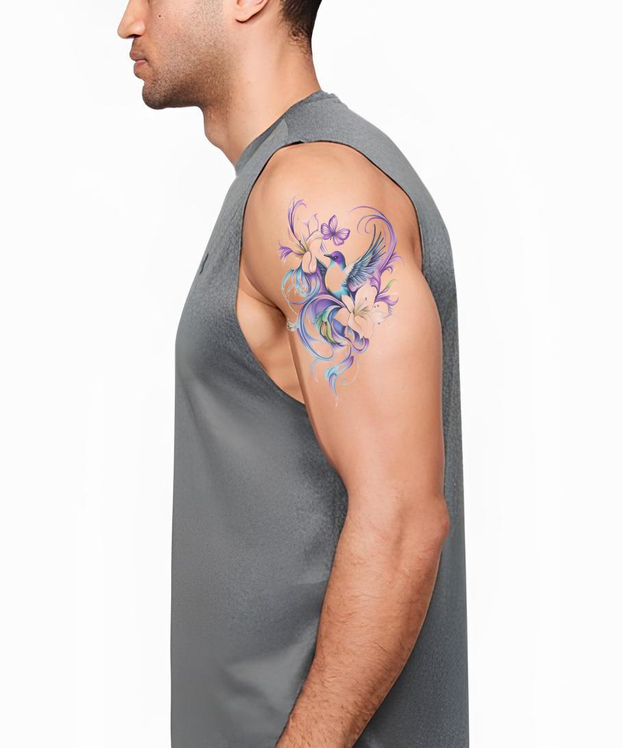 Kostenlos wie ein Vogel Lila Tattoo Design