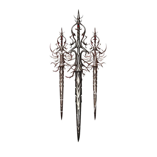 Three Sword Fantasy Tattoo Design