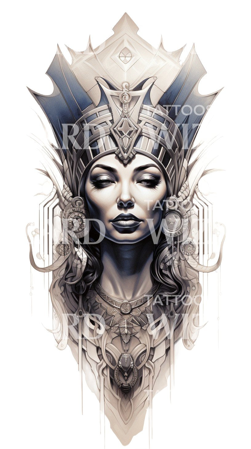 Egyptian Goddess Spiritual Tattoo Design