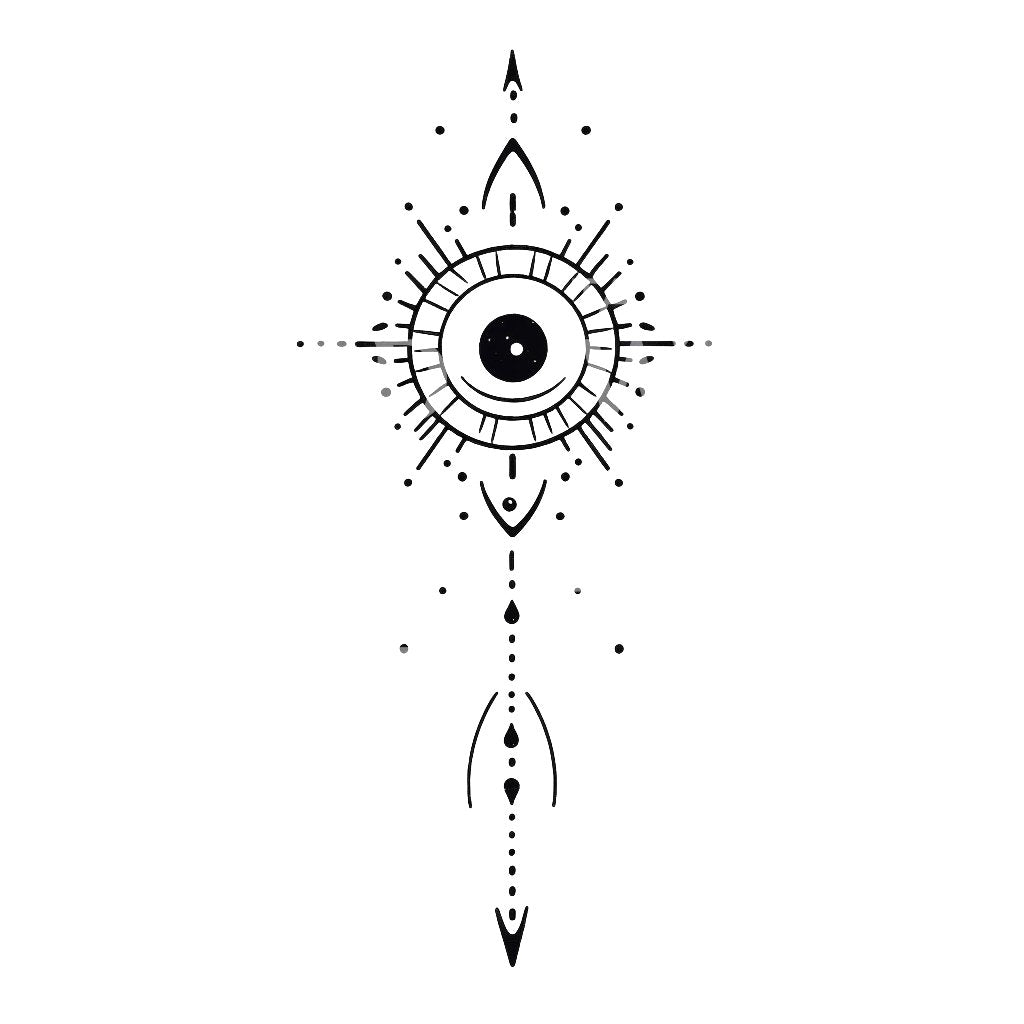Handpoke Cosmic Eye Symbol Tattoo Design