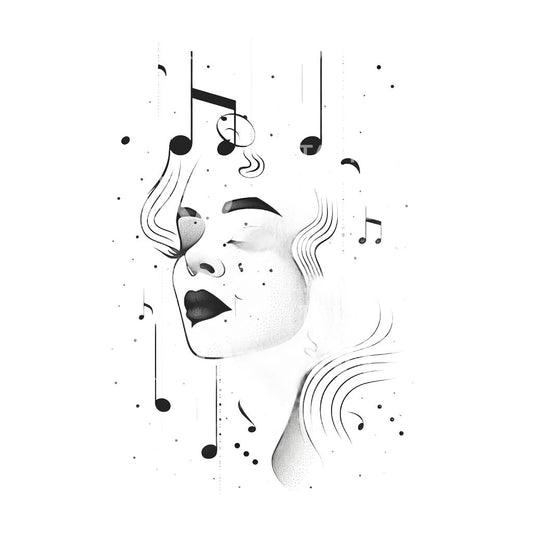 Music Lover Woman Tattoo Design