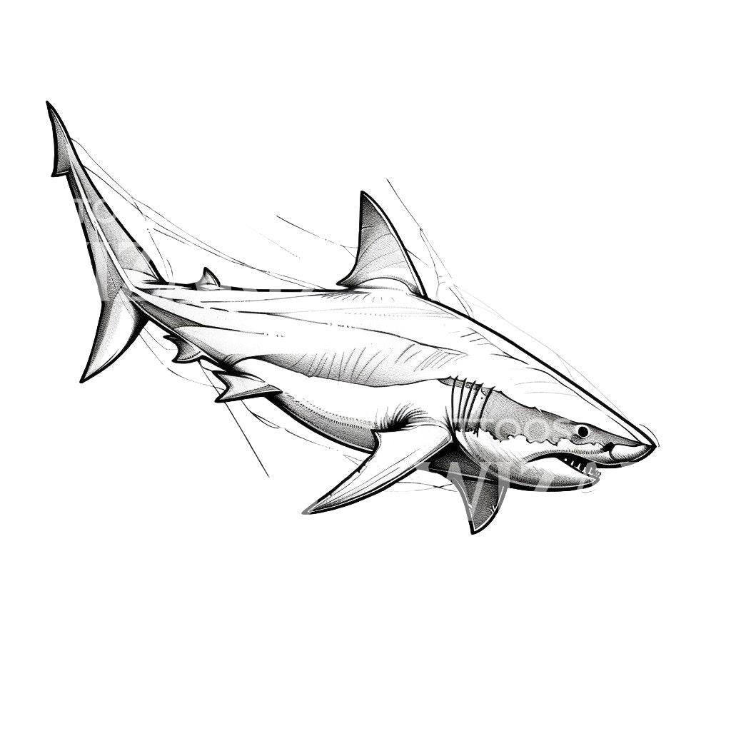Sketch Shark Tattoo Design