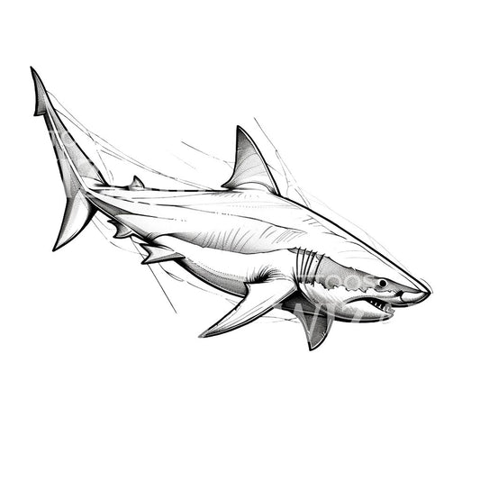 Sketch Shark Tattoo Design