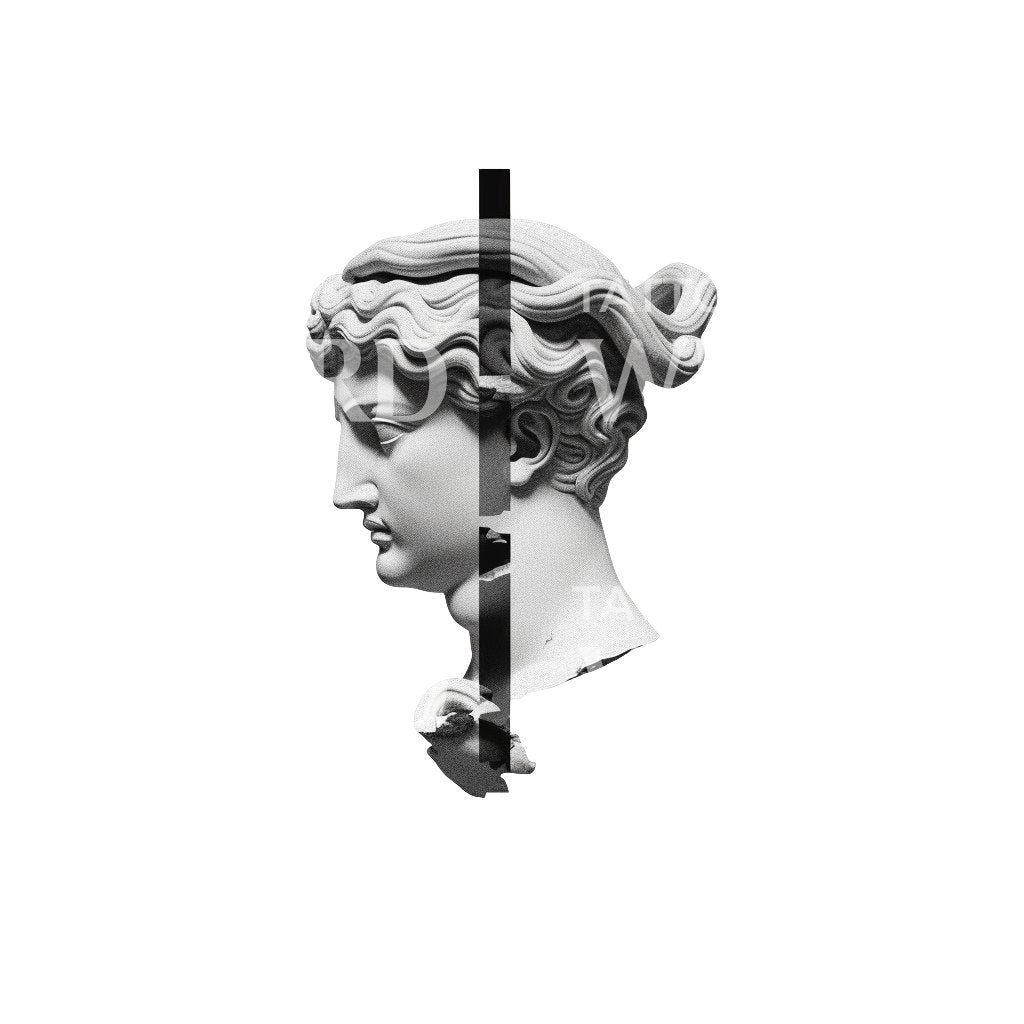 Computer Generated Greek Statue Tattoo Design