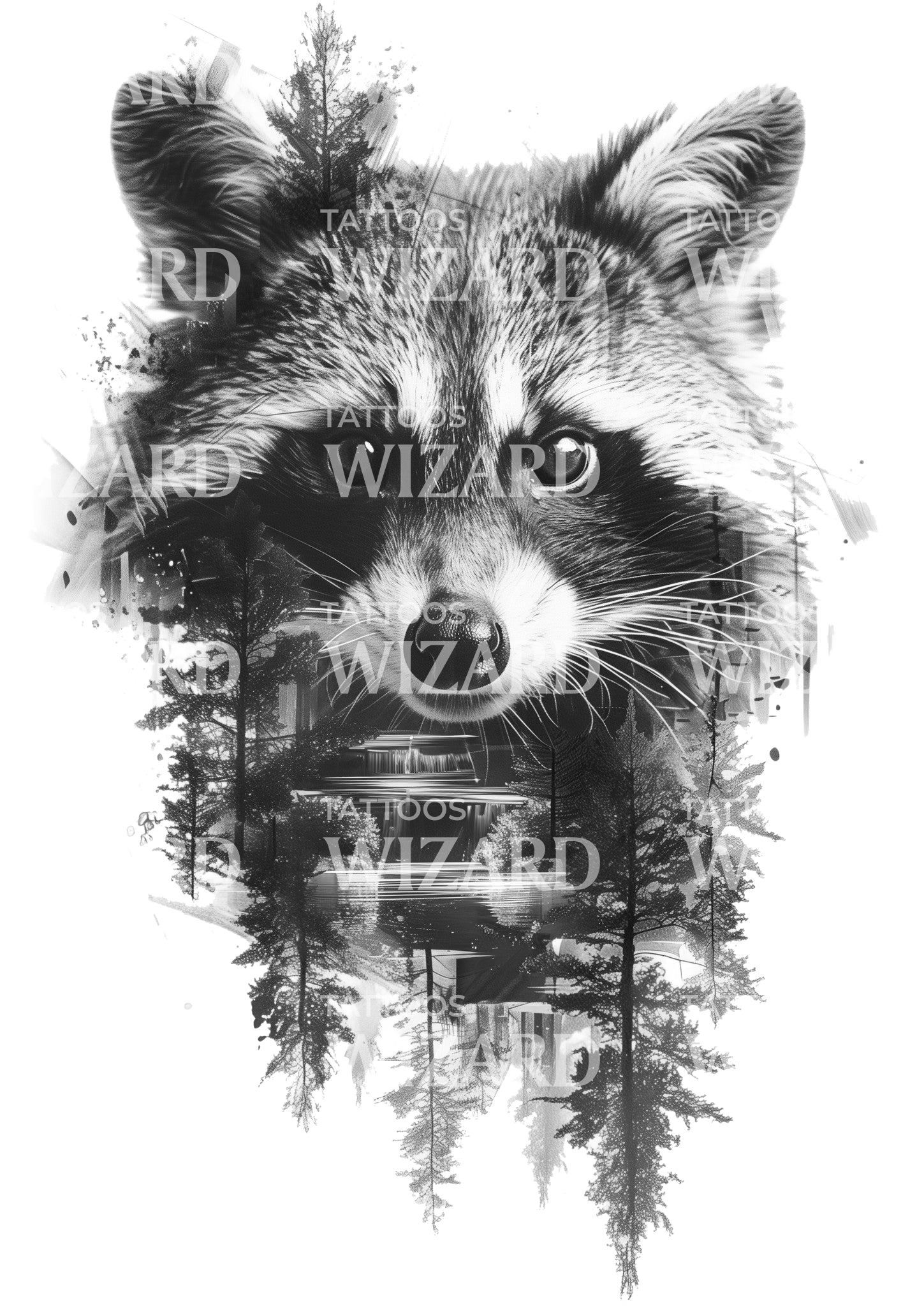 Raccoon Contemplating Freedom Tattoo Idea