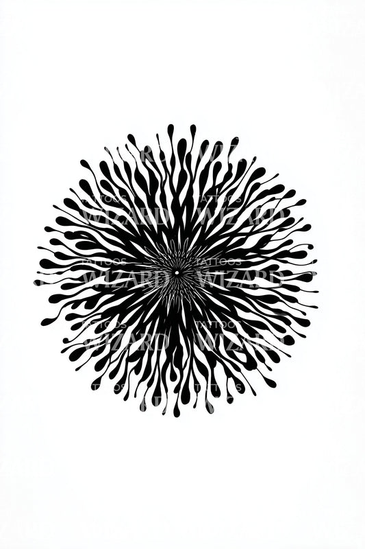 Radiant Burst Bloom Tattoo Design