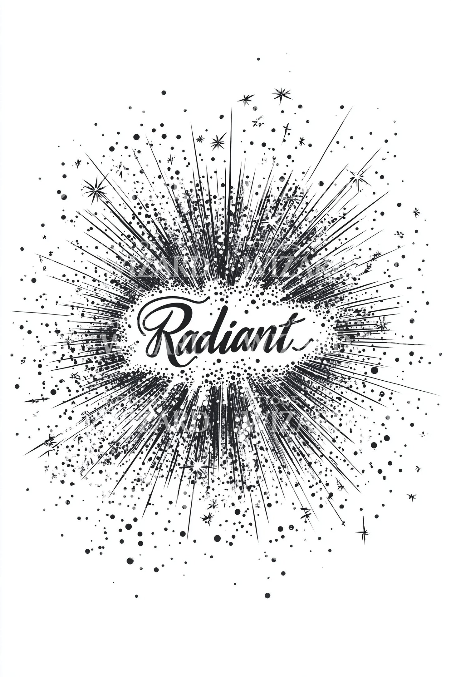 Radiant Cosmic Burst Tattoo Design