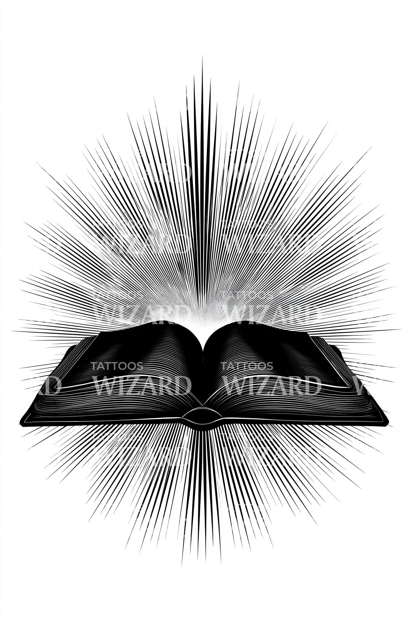Radiant Holy Book Tattoo Design