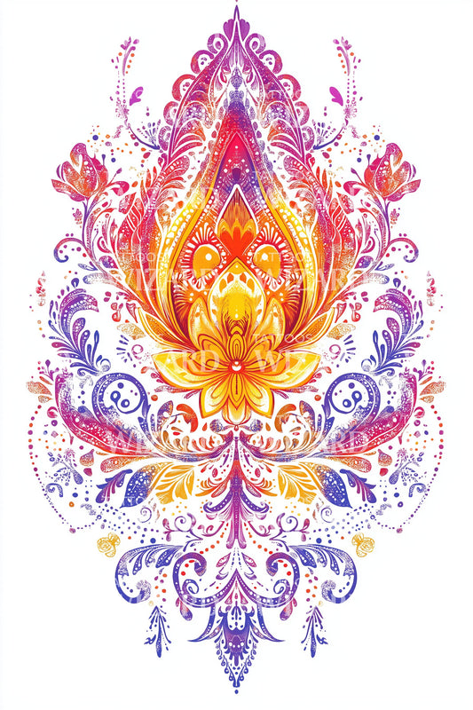 Design de tatouage Flamme de Lotus Radieux