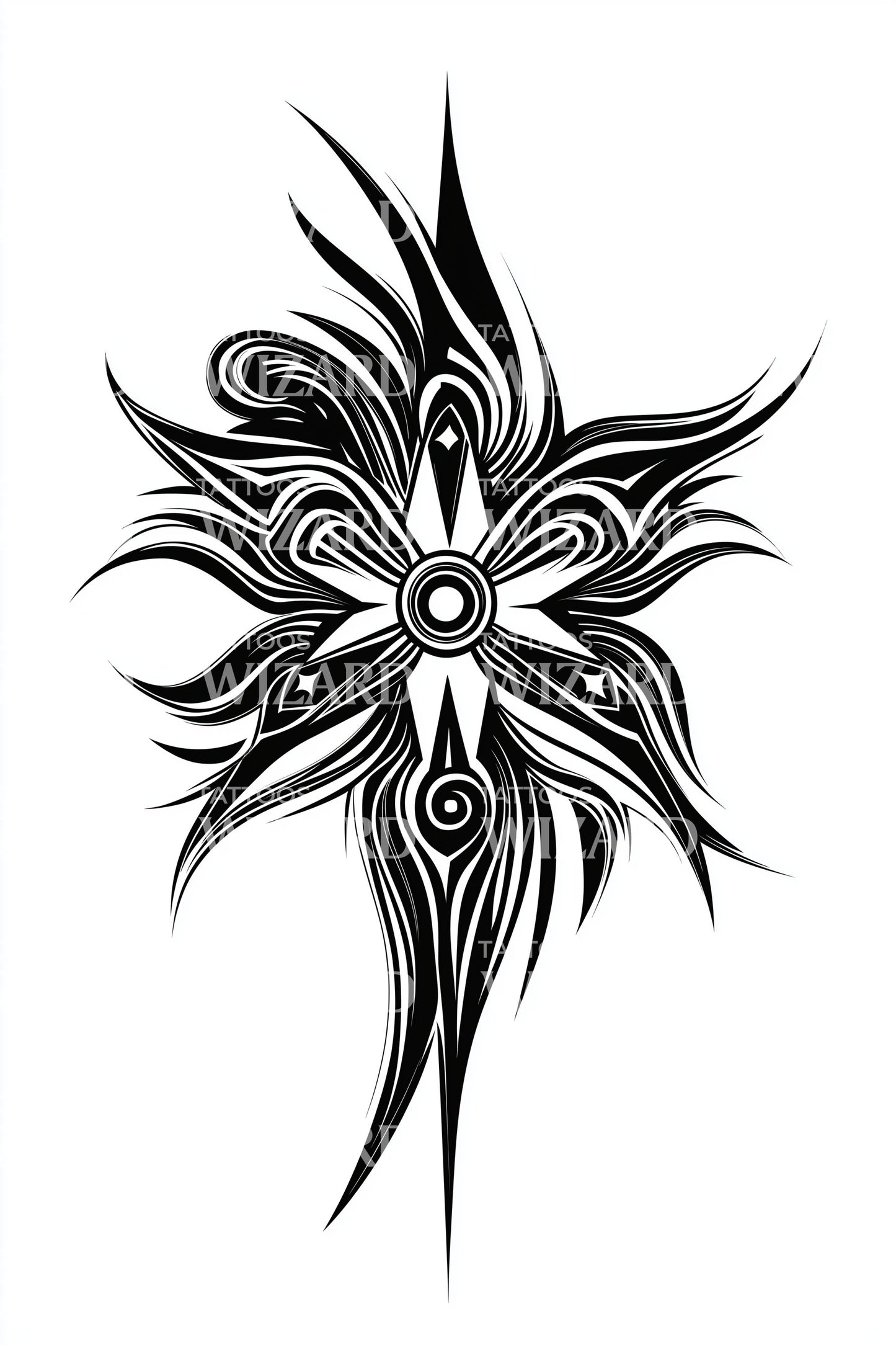 Design de Tatuagem Arco Espiral Radiante