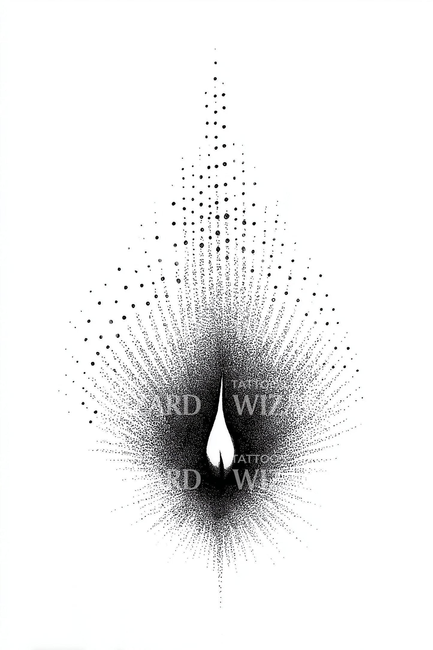 Radiant Tear Burst Tattoo Design