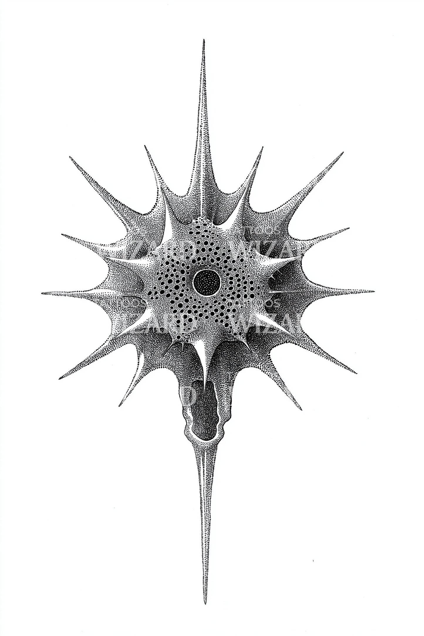 Radiolarian Star Tattoo Design